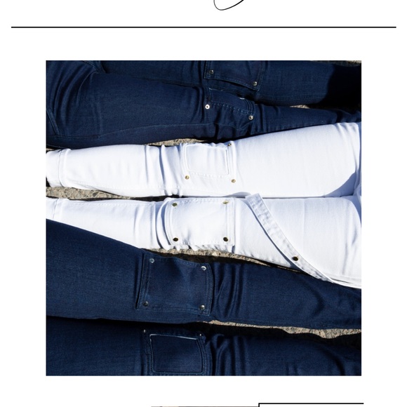 NWT - Arianne Elmy Denim Blue STRAPPY JEANS - 12 - Picture 8 of 11